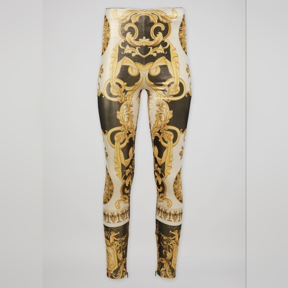 Versace 2018 Runway Gold and Black Baroque SS 1992 Tribute Leggings - Picture 3 of 17